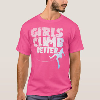 女子クール女室内ロック用ロッククライマーアート Tシャツ