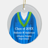 女子グラッドガウンブルー&グリーンオーナメント セラミックオーナメント (左)