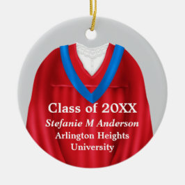 女子グラッドガウン赤と青オーナメント セラミックオーナメント