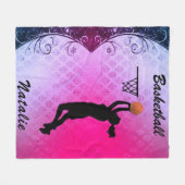 女子グラデーショ威厳のあるンバスケットボールフリースブランケット フリースブランケット (正面(横))