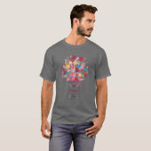 女子グラ最高のムエバーアートフラワーグランマ母 Tシャツ (正面フル)