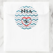 女子グリッターシェブロン体操ステッカーカスタム ラウンドシール (バッグ)