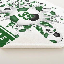 女子グリーンブラックスポーツサッカーボール シェルパブランケット