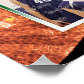 女子グリーンホワイトチームの色の写真バスケットボール ポスター (角)