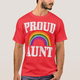 女子ゲイプライド誇りを持った叔母LGBTQレインボーフラッグゲイ Tシャツ