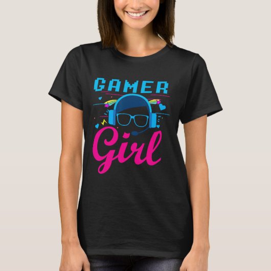 女子ゲームのゲーマーのためのガールシャツビデオゲームギフト Tシャツ (正面)