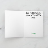 女子ゴルフの日グリーティングカードブロンド女性ゴルファー シーズンカード (内部)