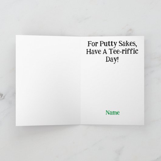 女子ゴルフの日グリーティングカードブロンド女性ゴルファー シーズンカード (内部)