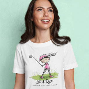 女子ゴルファーおもしろいTシャツ Tシャツ