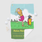 女子ゴルファーがひねりを起こす ゴルフタオル (インサイチュ)