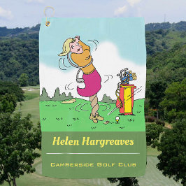 女子ゴルファーがひねりを起こす ゴルフタオル