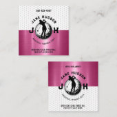 女子ゴルファーモノグラムデザイン スクエア名刺 (正面/裏面)