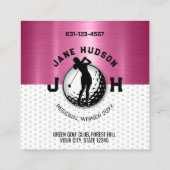 女子ゴルファーモノグラムデザイン スクエア名刺 (裏面)