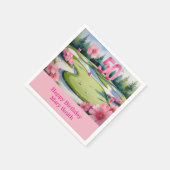 女子ゴルファー用のナンバー付きゴルフ50誕生日 スタンダードカクテルナプキン (角)