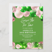 女子ゴルフパルティー50誕生日 セーブザデート (正面)