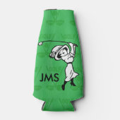 女子ゴルフパーソナライズされたマンガのゴルファー ボトルクーラー (正面)