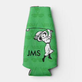 女子ゴルフパーソナライズされたマンガのゴルファー ボトルクーラー