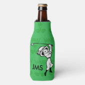 女子ゴルフパーソナライズされたマンガのゴルファー ボトルクーラー (ボトル正面)