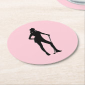 女子ゴルフピンクスポーツ ラウンドペーパーコースター (アングル)