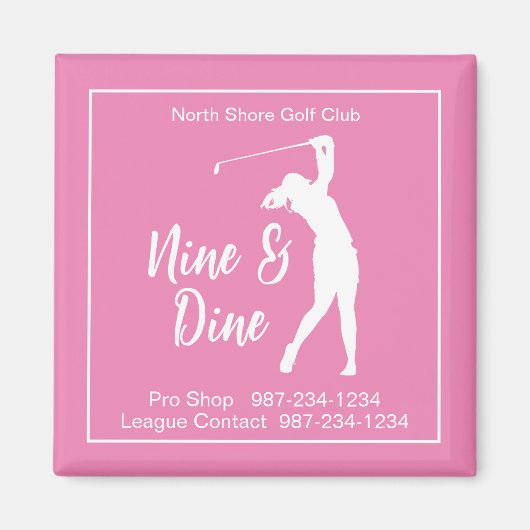 女子ゴルフリーグ情報磁石 マグネット (正面)