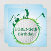 女子ゴルフ第40回誕生日招待状 招待状 (正面/裏面)