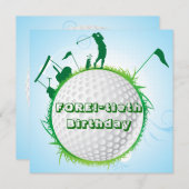 女子ゴルフ第40回誕生日招待状 招待状 (正面/裏面)