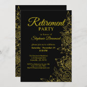 女子ゴールデンエレガントバラフラワーリタイア 招待状 (正面/裏面)
