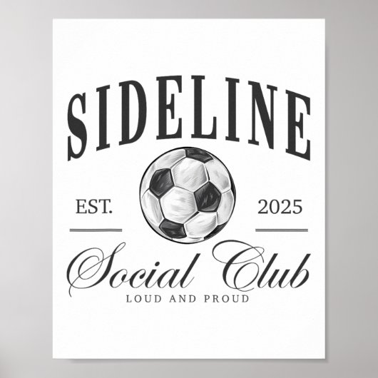 女子サイドラインソーシャルクラブ サッカーの母 ゲームデー モチーフ ポスター (正面)