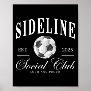 女子サイドラインソーシャルクラブ サッカーの母 試合日 モチーフ ポスター