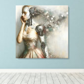 女子サイボーグ女愛アート キャンバスプリント (インサイチュ (ウッドフロア))