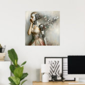 女子サイボーグ女愛アート ポスター (ホームオフィス)