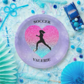 女子サッカーが大好き ペーパープレート (パーティー)