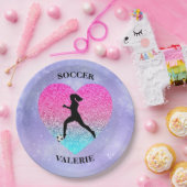 女子サッカーが大好き ペーパープレート (パーティー)