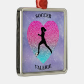 女子サッカーが大好き メタルオーナメント (右)