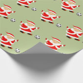 女子サッカーのクリスマスプレゼント ラッピングペーパー (角)