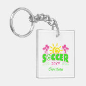 女子サッカーのサンシャインパーム キーホルダー (正面左)