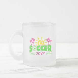女子サッカーのサンシャインパーム フロストグラスマグカップ