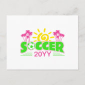 女子サッカーのサンシャインパーム ポストカード (正面)