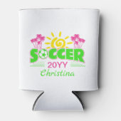 女子サッカーのサンシャインパーム 缶クーラー (正面)