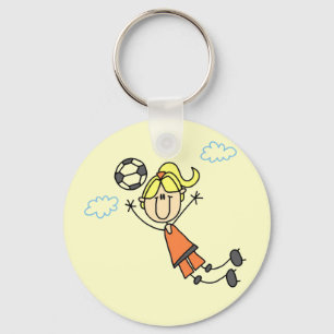 女子サッカーのジャンプTシャツとギフト キーホルダー