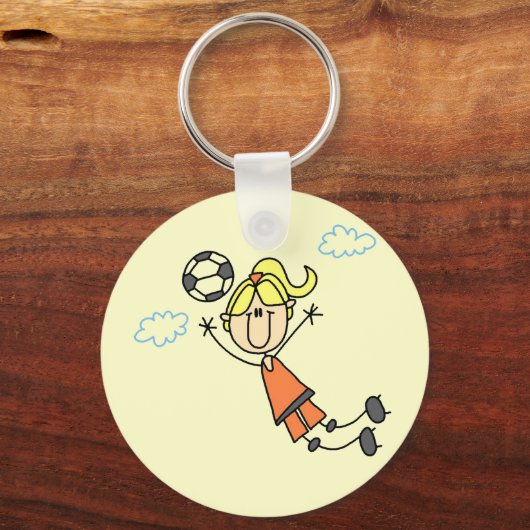 女子サッカーのジャンプTシャツとギフト キーホルダー (正面)