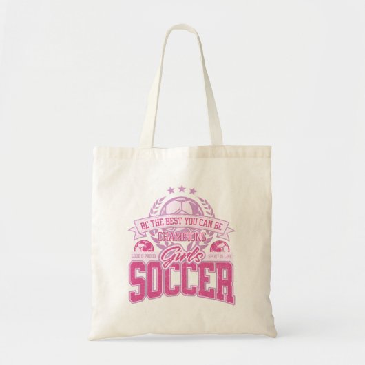 女子サッカーのチャンピオン トートバッグ (正面)