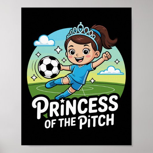 女子サッカーのプリンセス キッズ用 ポスター (正面)