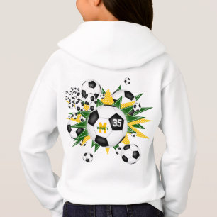 女子サッカーのボールが緑の星で吹き出す