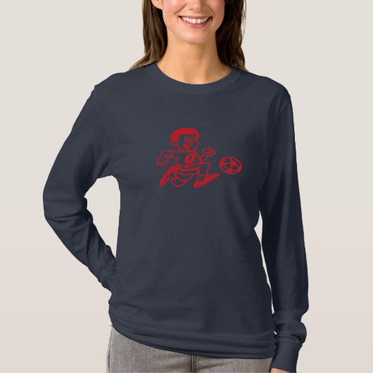 女子サッカーの長袖ティーがいい Tシャツ (正面)