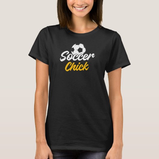 女子サッカーひよこスポーツガールズサッカー選手 Tシャツ (正面)