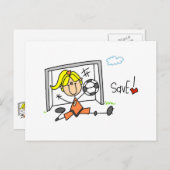 女子サッカーゴールキーパーTシャツ＆ギフト ポストカード (正面/裏面)