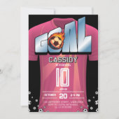 女子サッカーシャツ 誕生日パーティー招待状 招待状 (正面)