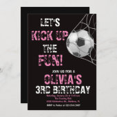 女子サッカースポーツゲームバースデーパーティー 招待状 (正面/裏面)