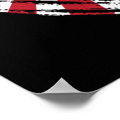 女子サッカーハート – 米国国旗 ポスター (角)